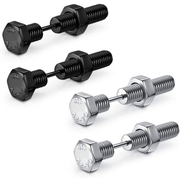 Punk Gothic Screw Earrings (2) - Picture 5 of 6